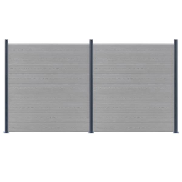 Grote foto vidaxl schuttingpalen 3 st 185 cm aluminium donkergrijs tuin en terras overige tuin en terras