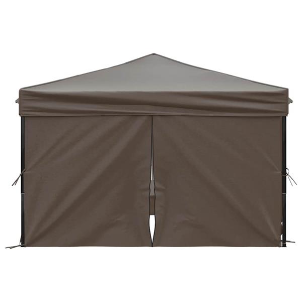 Grote foto vidaxl partytent inklapbaar met zijwanden 3x3 m taupe tuin en terras overige tuin en terras
