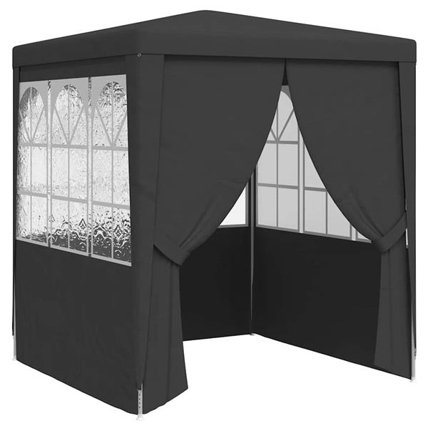 Grote foto vidaxl partytent met zijwanden professioneel 90 g m 2x2 m antraciet tuin en terras overige tuin en terras