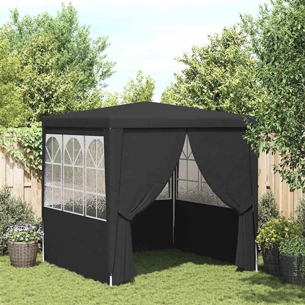 Grote foto vidaxl partytent met zijwanden professioneel 90 g m 2x2 m antraciet tuin en terras overige tuin en terras