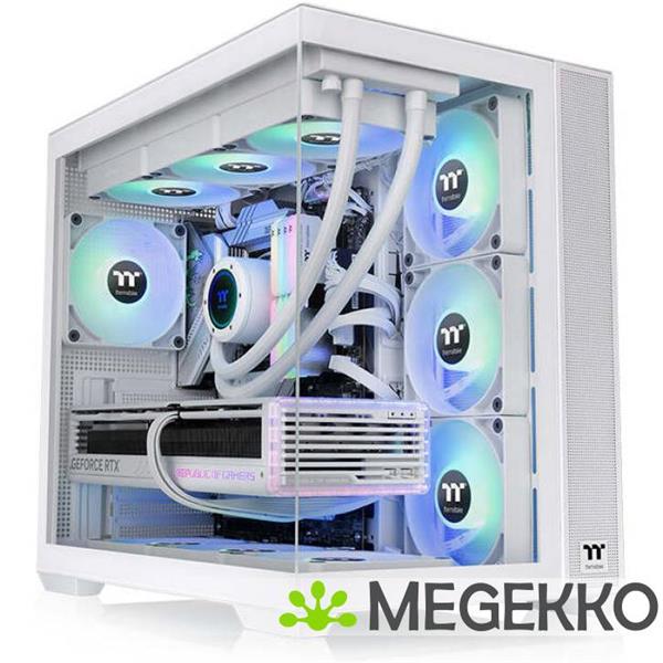 Grote foto thermaltake view 380 tg argb snow midi tower wit computers en software behuizingen en kasten