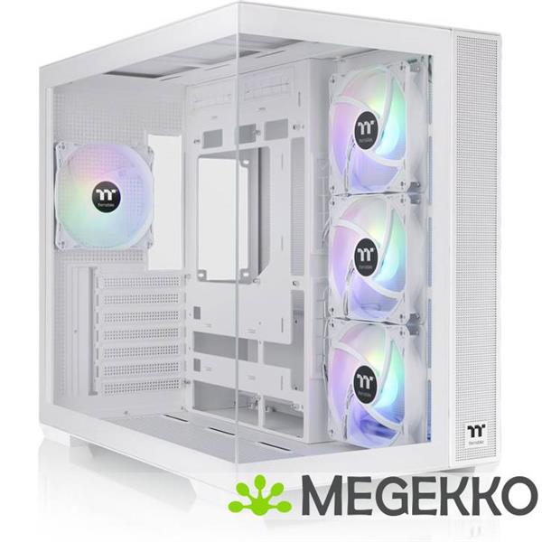 Grote foto thermaltake view 380 tg argb snow midi tower wit computers en software behuizingen en kasten