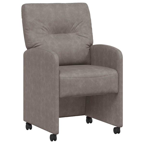 Grote foto vidaxl eetstoelen met wielen 2 pcs grijs 57 x 67 x 95 cm kunstleer huis en inrichting stoelen