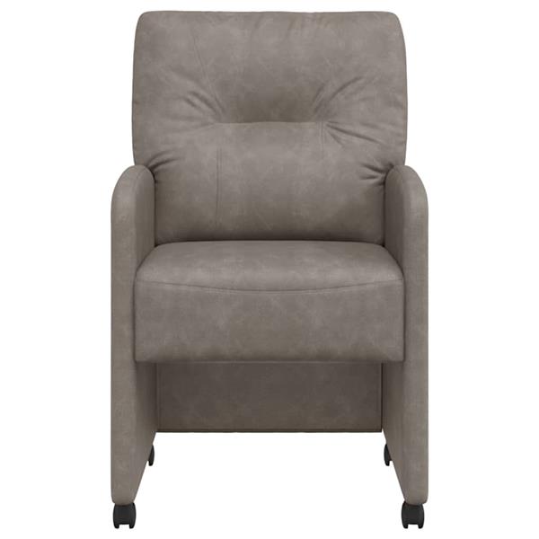 Grote foto vidaxl eetstoelen met wielen 2 pcs grijs 57 x 67 x 95 cm kunstleer huis en inrichting stoelen