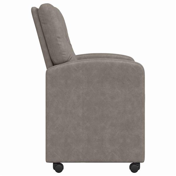 Grote foto vidaxl eetstoelen met wielen 2 pcs grijs 57 x 67 x 95 cm kunstleer huis en inrichting stoelen