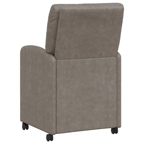 Grote foto vidaxl eetstoelen met wielen 2 pcs grijs 57 x 67 x 95 cm kunstleer huis en inrichting stoelen