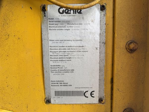 Grote foto hoogwerker telescoop genie s 65 deutz diesel 1998 boomlift 21.81 meter werkhoogte doe het zelf en verbouw hoogwerkers