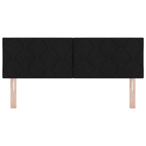 Grote foto vidaxl stoffen hoofdbord geometrisch met hoofdeinde zwart 144 cm stof antiek en kunst stoelen en banken