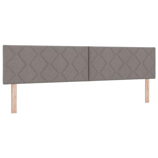 Grote foto vidaxl stoffen hoofdbord geometrisch met hoofdeinde taupe 200 cm stof antiek en kunst stoelen en banken