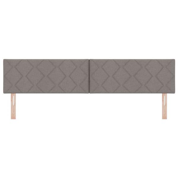 Grote foto vidaxl stoffen hoofdbord geometrisch met hoofdeinde taupe 200 cm stof antiek en kunst stoelen en banken