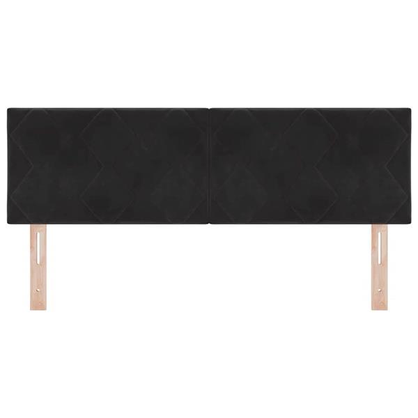 Grote foto vidaxl hoofdbord wandgemonteerd geometrisch zwart 160 cm fluweel antiek en kunst stoelen en banken