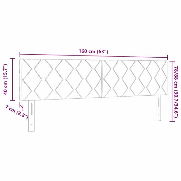 Grote foto vidaxl hoofdbord wandgemonteerd geometrisch zwart 160 cm fluweel antiek en kunst stoelen en banken