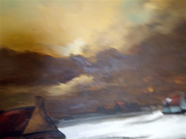 Grote foto winterlandschap antiek en kunst klassiek