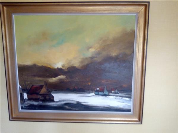 Grote foto winterlandschap antiek en kunst klassiek