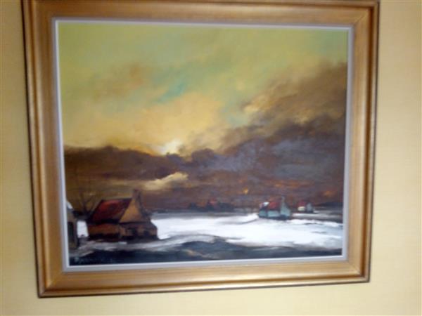 Grote foto winterlandschap antiek en kunst klassiek