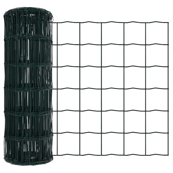 Grote foto vidaxl euro hek groen 0.4 x 10 m pvc gecoat ijzer tuin en terras hekken en schuttingen