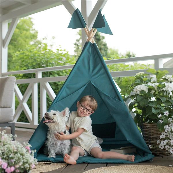 Grote foto outdoor tipi speeltent pine groen voor binnen en buiten outdoor tipi speeltent mat vlaggen kinderen en baby overige