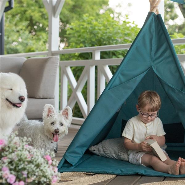 Grote foto outdoor tipi speeltent pine groen voor binnen en buiten outdoor tipi speeltent mat vlaggen kinderen en baby overige