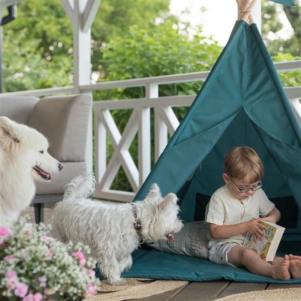 Grote foto outdoor tipi speeltent pine groen voor binnen en buiten outdoor tipi speeltent mat vlaggen kinderen en baby overige