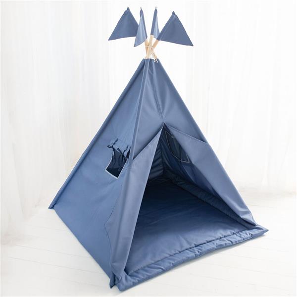 Grote foto outdoor tipi speeltent navy blauw voor binnen en buiten outdoor tipi speltent mat vlaggen kinderen en baby overige