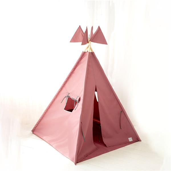 Grote foto outdoor tipi speeltent dark pink voor binnen en buiten outdoor tipi tent mat vlaggen kinderen en baby overige