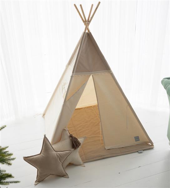 Grote foto tipi tent beige velvet katoen met kanten afwerking tipi tent kinderen en baby overige