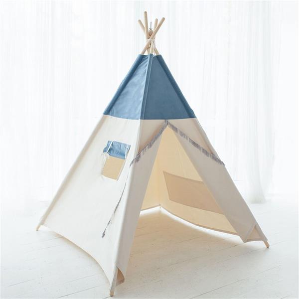 Grote foto blauwe tipi speeltent blue sea met of zonder velvet schelpmat tipi tent kinderen en baby overige