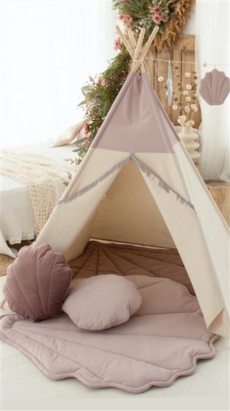 Grote foto roze tipi speeltent pink mermaid met of zonder velvet schelpmat tipi tent kinderen en baby overige