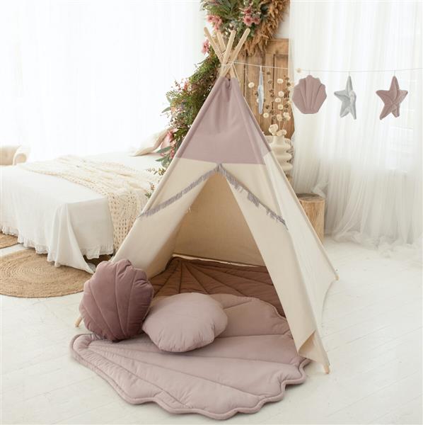 Grote foto roze tipi speeltent pink mermaid met of zonder velvet schelpmat tipi tent kinderen en baby overige