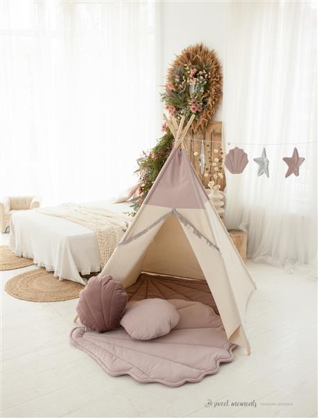 Grote foto roze tipi speeltent pink mermaid met of zonder velvet schelpmat tipi tent kinderen en baby overige