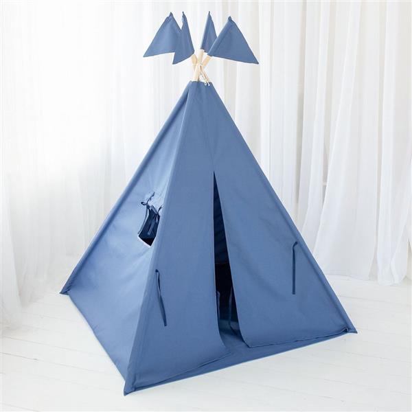 Grote foto outdoor tipi speeltent navy blauw voor binnen en buiten outdoor tipi speltent mat vlaggen kinderen en baby overige
