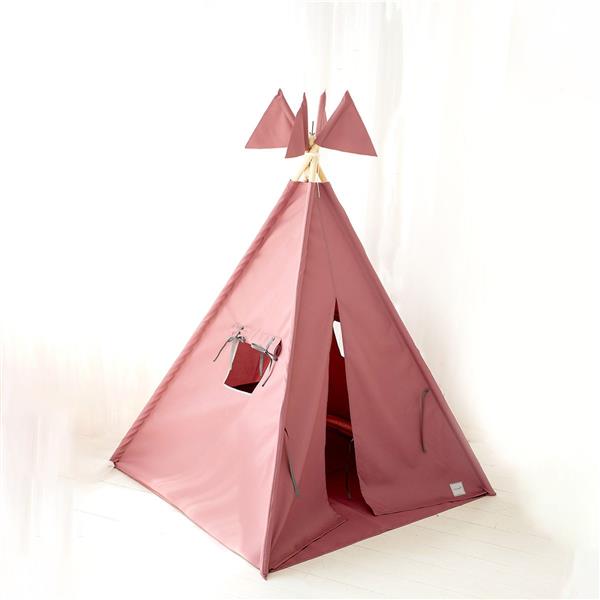 Grote foto outdoor tipi speeltent dark pink voor binnen en buiten outdoor tipi tent mat vlaggen kinderen en baby overige