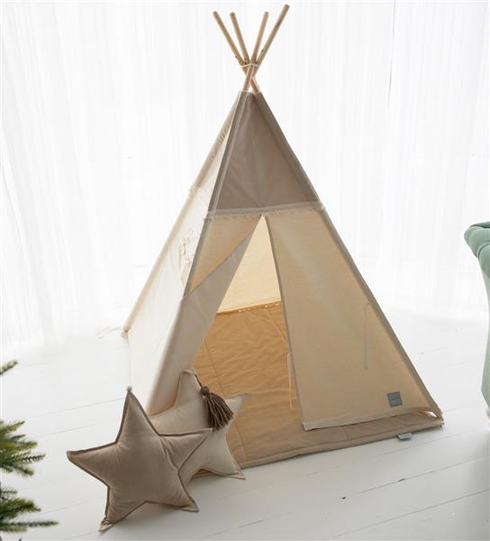 Grote foto tipi tent beige velvet katoen met kanten afwerking tipi tent kinderen en baby overige