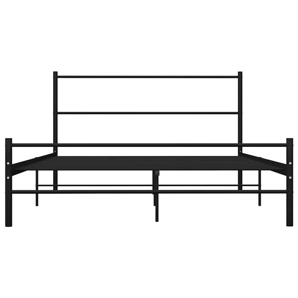 Grote foto vidaxl bedframe met hoofdeinde zonder matras 140x200 cm metaal zwart antiek en kunst stoelen en banken