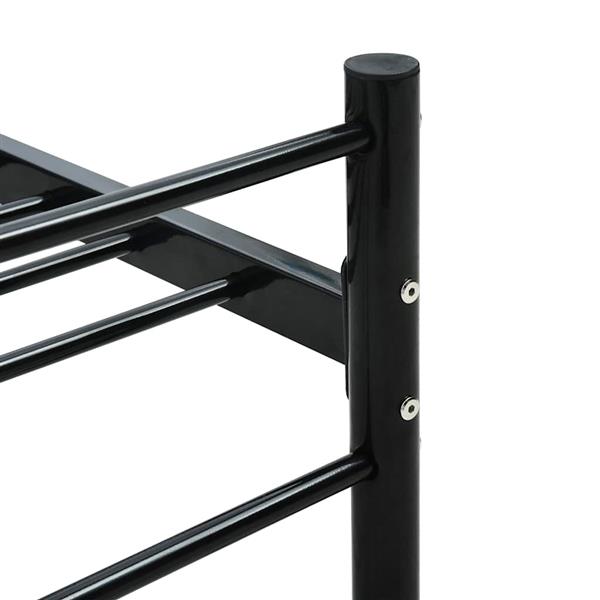 Grote foto vidaxl bedframe met hoofdeinde zonder matras 140x200 cm metaal zwart antiek en kunst stoelen en banken