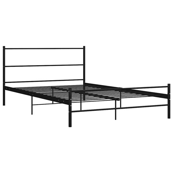 Grote foto vidaxl bedframe met hoofdeinde zonder matras 140x200 cm metaal zwart antiek en kunst stoelen en banken