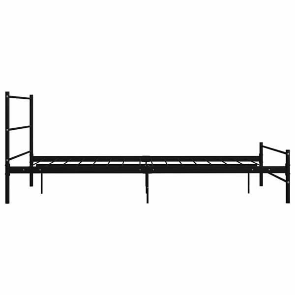 Grote foto vidaxl bedframe met hoofdeinde zonder matras 140x200 cm metaal zwart antiek en kunst stoelen en banken