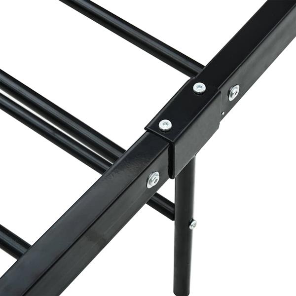 Grote foto vidaxl bedframe met hoofdeinde zonder matras 140x200 cm metaal zwart antiek en kunst stoelen en banken