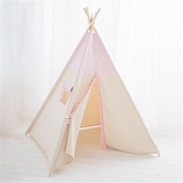 Grote foto tipi tent roze met pompons tipi tent kinderen en baby overige