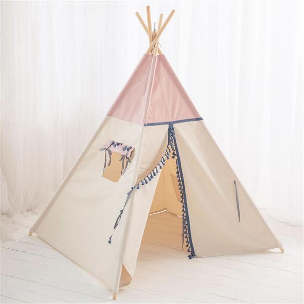 Grote foto tipi tent pink met boho franjes met of zonder velvet speelmat tipi tent kinderen en baby overige
