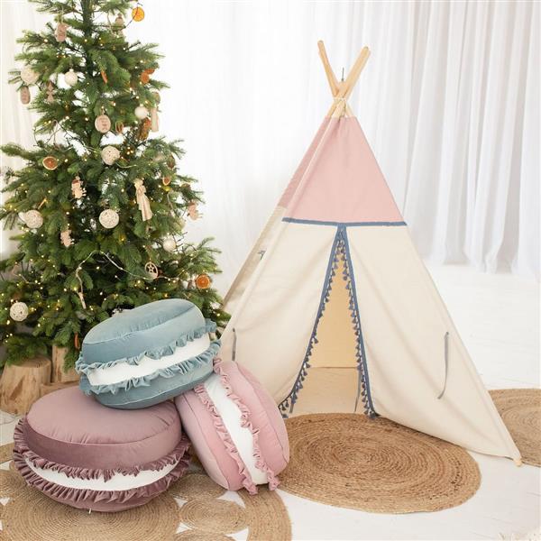 Grote foto tipi tent pink met boho franjes met of zonder velvet speelmat tipi tent kinderen en baby overige