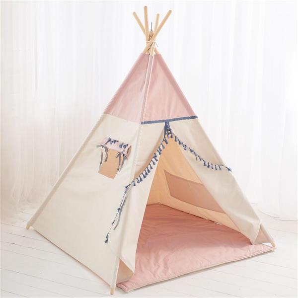 Grote foto tipi tent pink met boho franjes met of zonder velvet speelmat tipi tent kinderen en baby overige