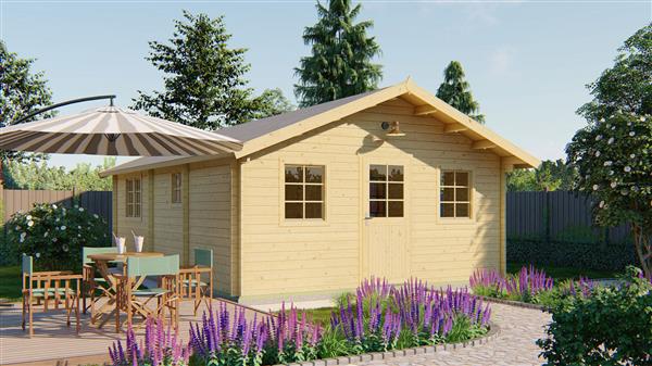 Grote foto blokhut tuinhuis cadiz 44 mm onbehandeld tuin en terras tuinhuisjes en blokhutten