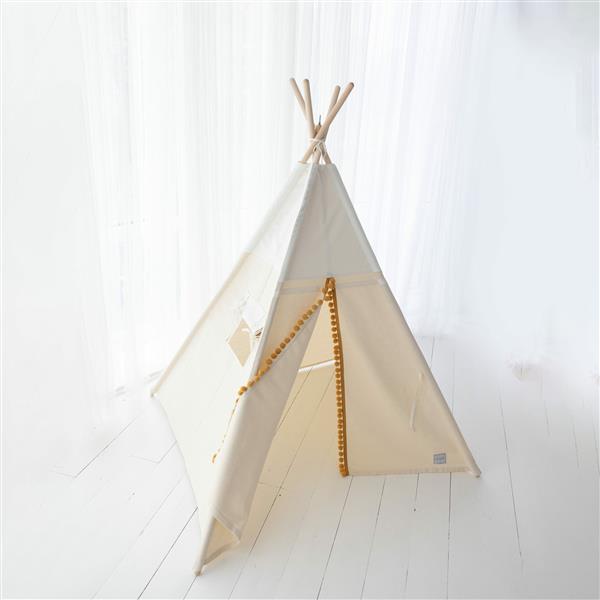 Grote foto boho tipi tent cozy white velvet cr me met pompons met of zonder velvet speelmat tipi tent m kinderen en baby overige