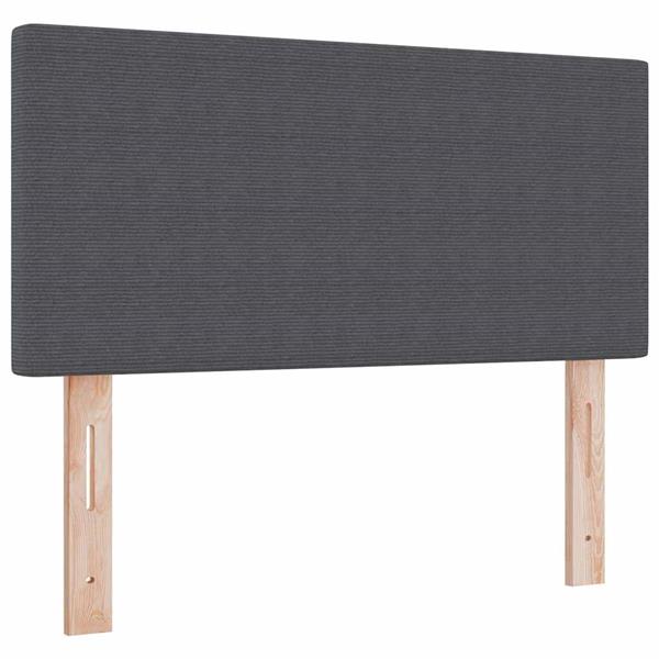 Grote foto vidaxl hoofdbord met hoofdeinde donkergrijs 100 cm ribstof antiek en kunst stoelen en banken