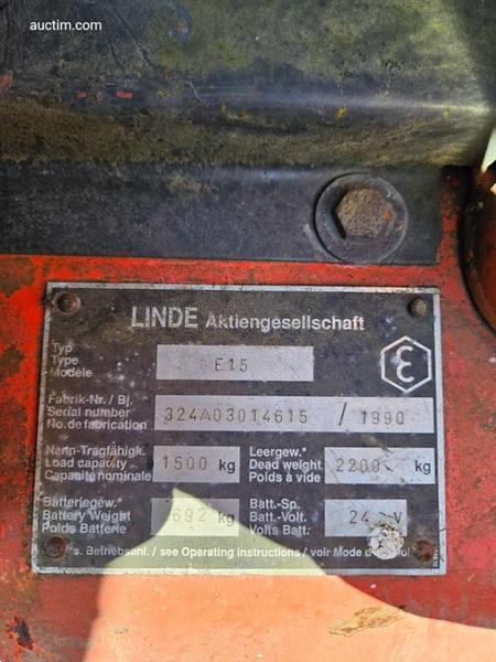 Grote foto linde e15 heftruck 1990 agrarisch heftrucks