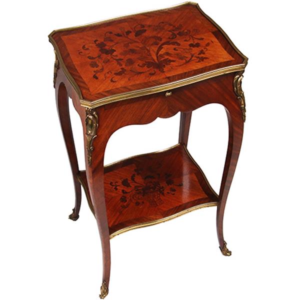 Grote foto bijzettafel verguld brons en inlegwerk alexander chevrie gemerkt no.322165 antiek en kunst stoelen en banken