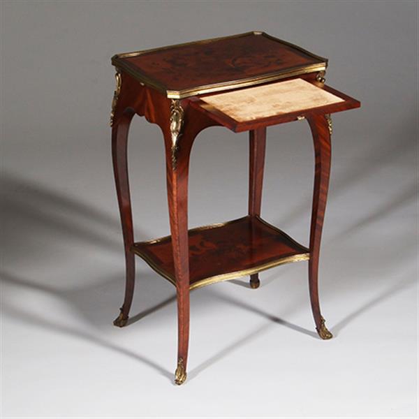 Grote foto bijzettafel verguld brons en inlegwerk alexander chevrie gemerkt no.322165 antiek en kunst stoelen en banken