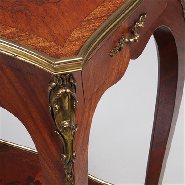 Grote foto bijzettafel verguld brons en inlegwerk alexander chevrie gemerkt no.322165 antiek en kunst stoelen en banken