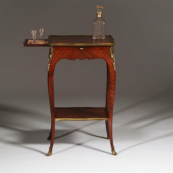 Grote foto bijzettafel verguld brons en inlegwerk alexander chevrie gemerkt no.322165 antiek en kunst stoelen en banken
